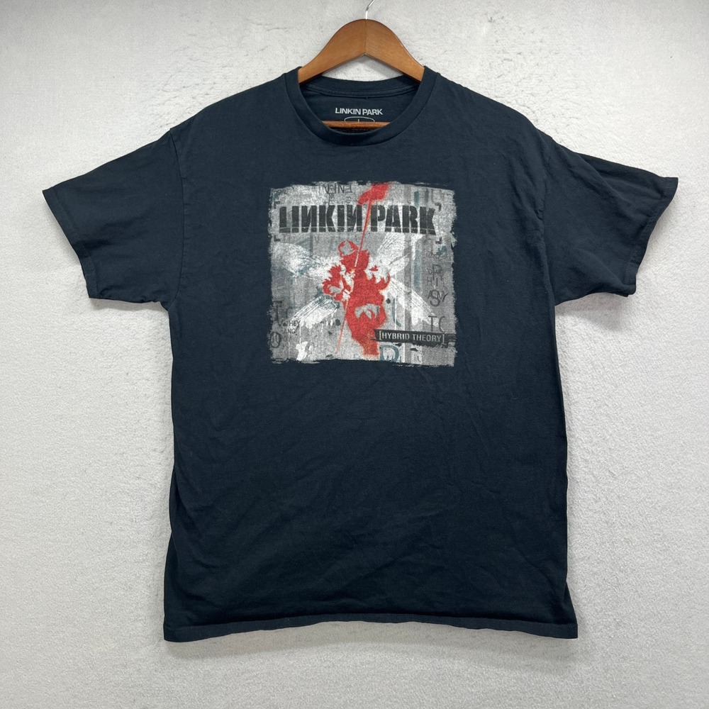 Linkin Park T Shirt Men Large Black Hybrid Theory Graphic Band Tee Rock Nu Metal